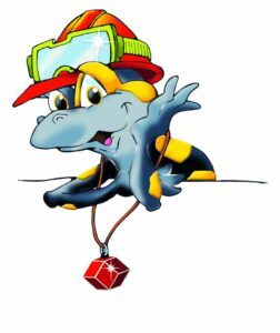Kurti Karfunkulus lächelt. Er ist eine Eidechse und das Maskottchen des Granatium Radenthein. Kurti Karfunkulus lächelt. Er ist eine Eidechse und das Maskottchen des Granatium Radenthein.